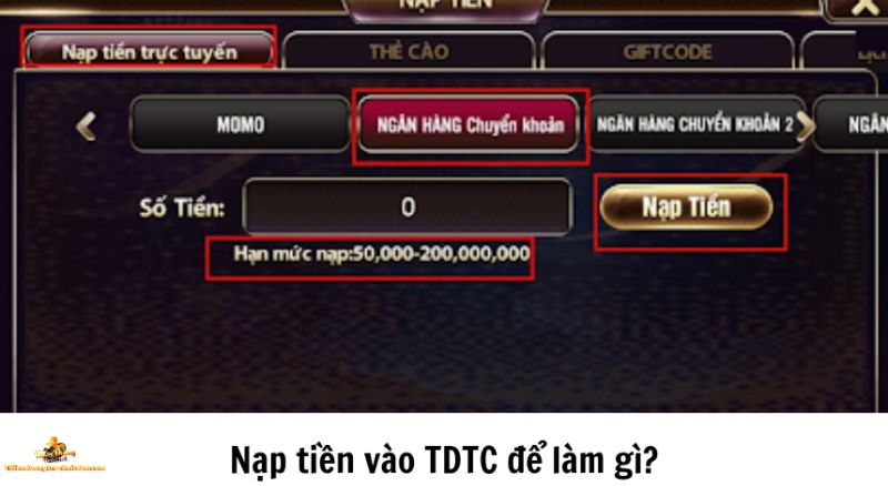 Nạp tiền vào TDTC để làm gì?