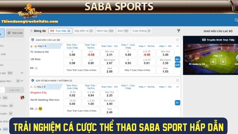 Trải nghiệm cá cược hấp dẫn tại SABA SPORT