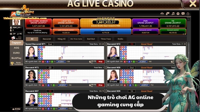 Những trò chơi AG online gaming cung cấp