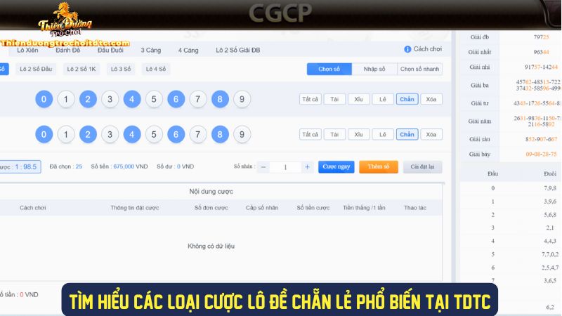 Các loại cược lô đề chẵn lẻ phổ biến