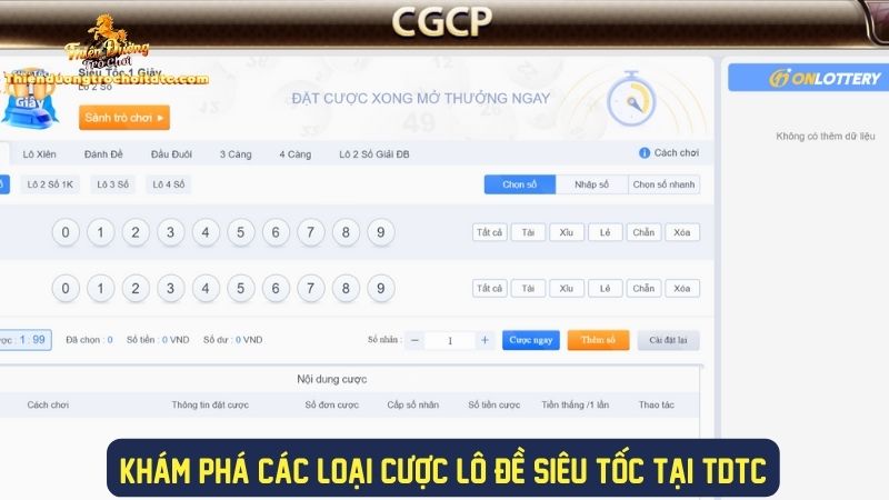 Các loại hình cược lô đề siêu tốc phổ biến