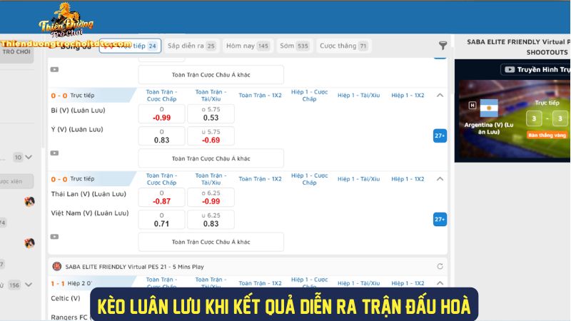 Trận đấu hoà sẽ diễn ra kèo pen