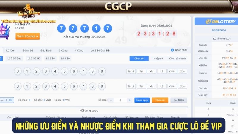 Ưu và nhược điểm khi tham gia cược lô vip